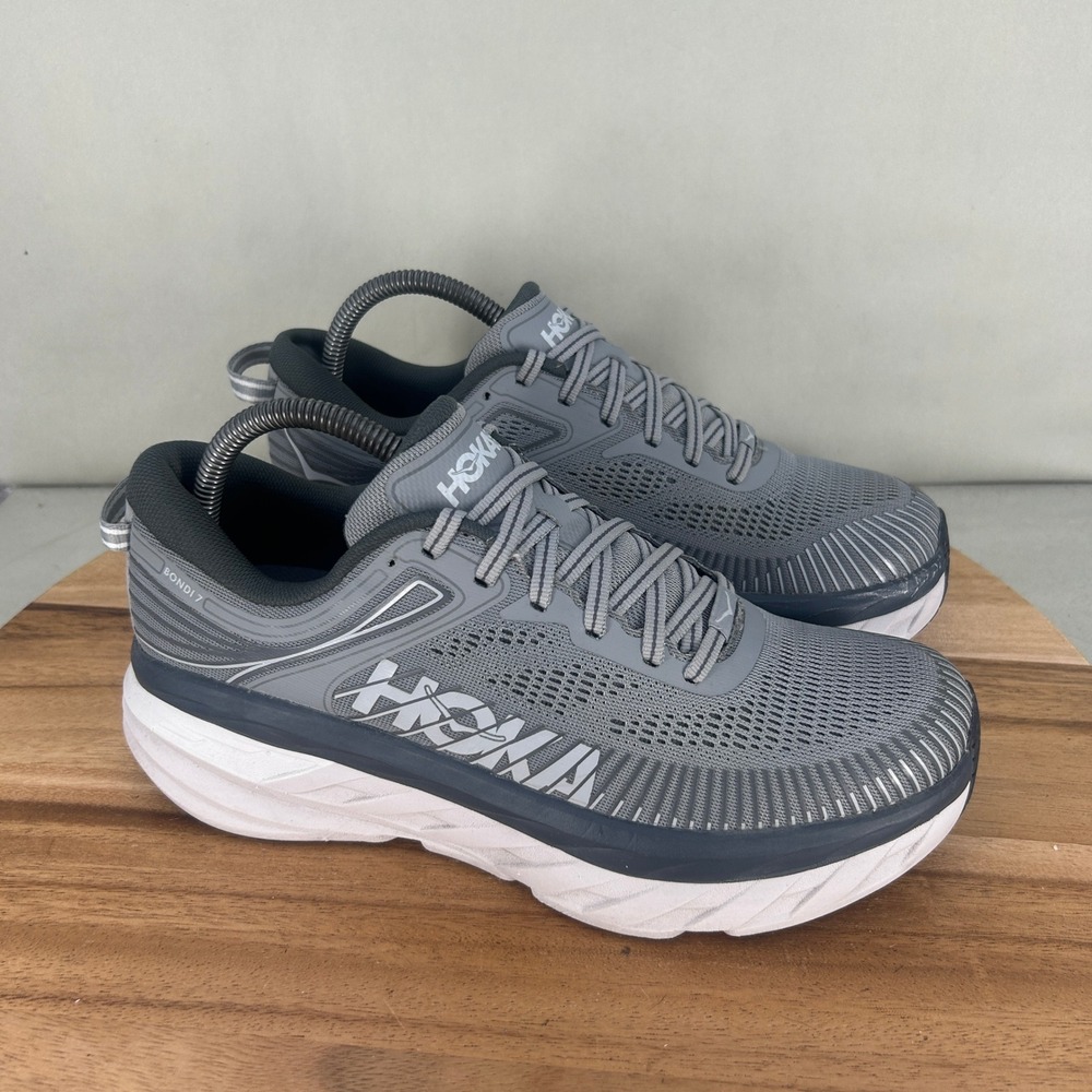 Hoka One One Bondi 7 Mens Running Shoes Wild Dove Dark Shadow Size 7.5
